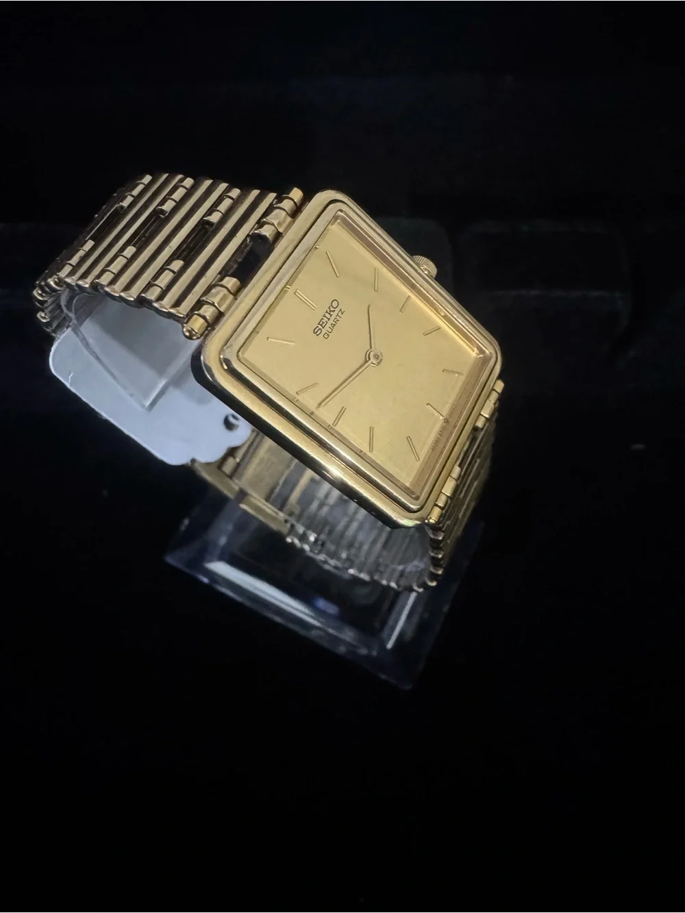 Seiko Gold Tone Rectangular Quartz Watch